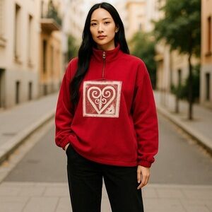 Vintage Coldwater Creek Red Heart Sweatshirt
